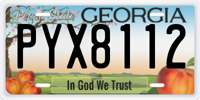 GA license plate PYX8112