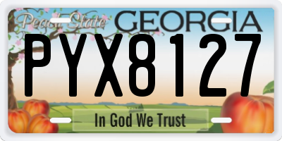 GA license plate PYX8127