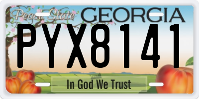 GA license plate PYX8141