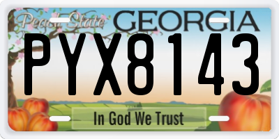 GA license plate PYX8143