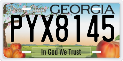 GA license plate PYX8145