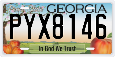 GA license plate PYX8146