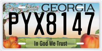 GA license plate PYX8147