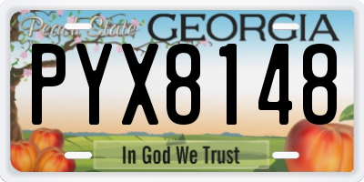 GA license plate PYX8148