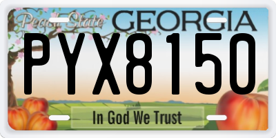 GA license plate PYX8150