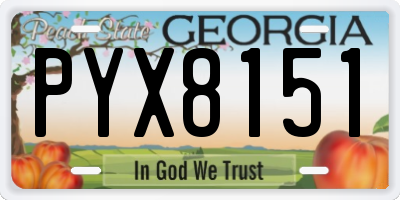 GA license plate PYX8151