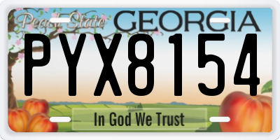 GA license plate PYX8154