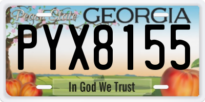 GA license plate PYX8155