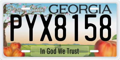 GA license plate PYX8158