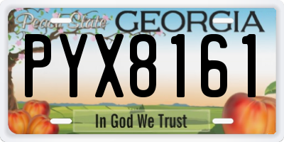 GA license plate PYX8161