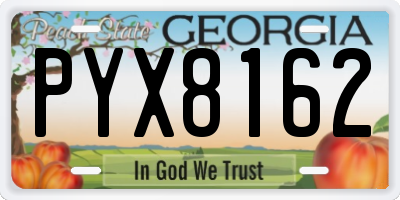 GA license plate PYX8162