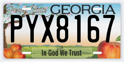 GA license plate PYX8167