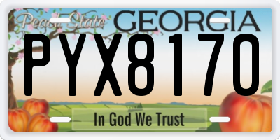 GA license plate PYX8170