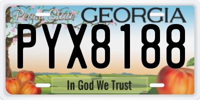 GA license plate PYX8188