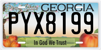 GA license plate PYX8199