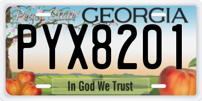 GA license plate PYX8201