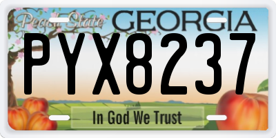 GA license plate PYX8237