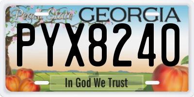 GA license plate PYX8240