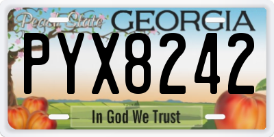 GA license plate PYX8242