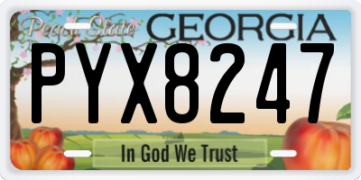 GA license plate PYX8247