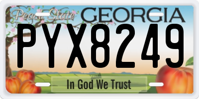 GA license plate PYX8249