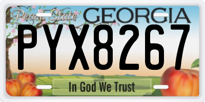 GA license plate PYX8267