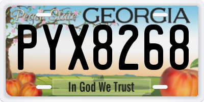 GA license plate PYX8268