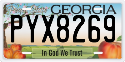 GA license plate PYX8269