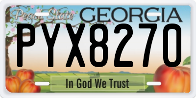 GA license plate PYX8270