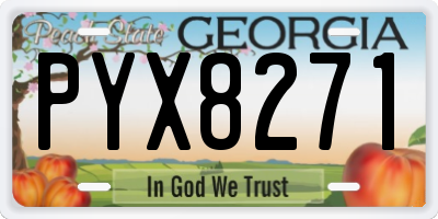 GA license plate PYX8271