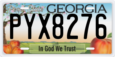 GA license plate PYX8276