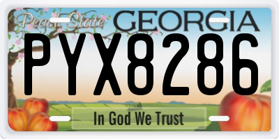 GA license plate PYX8286