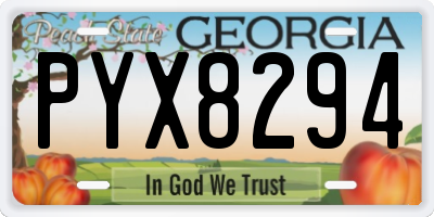 GA license plate PYX8294