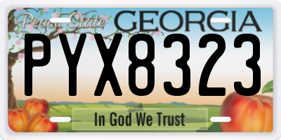 GA license plate PYX8323