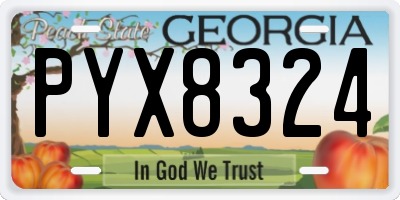 GA license plate PYX8324