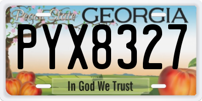 GA license plate PYX8327
