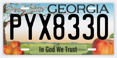GA license plate PYX8330