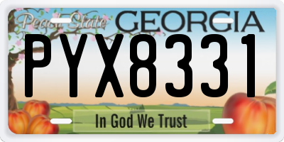 GA license plate PYX8331