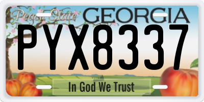 GA license plate PYX8337
