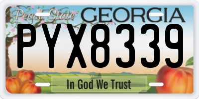 GA license plate PYX8339