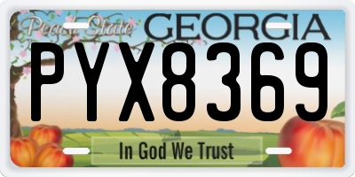 GA license plate PYX8369