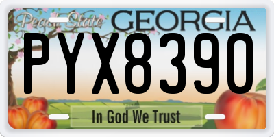 GA license plate PYX8390