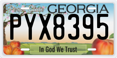 GA license plate PYX8395