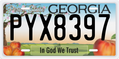 GA license plate PYX8397