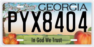 GA license plate PYX8404