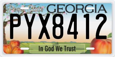 GA license plate PYX8412