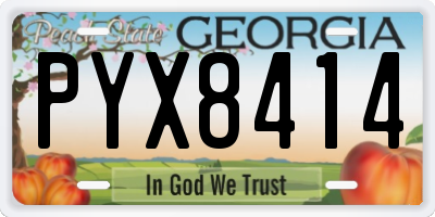 GA license plate PYX8414