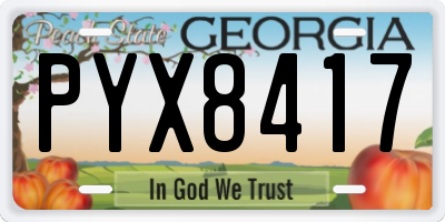 GA license plate PYX8417