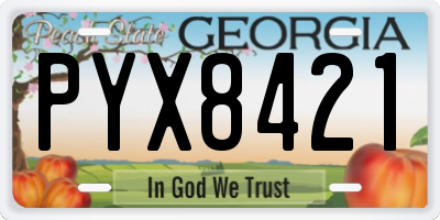 GA license plate PYX8421