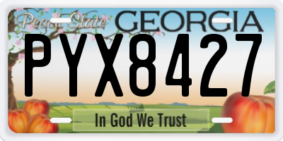 GA license plate PYX8427